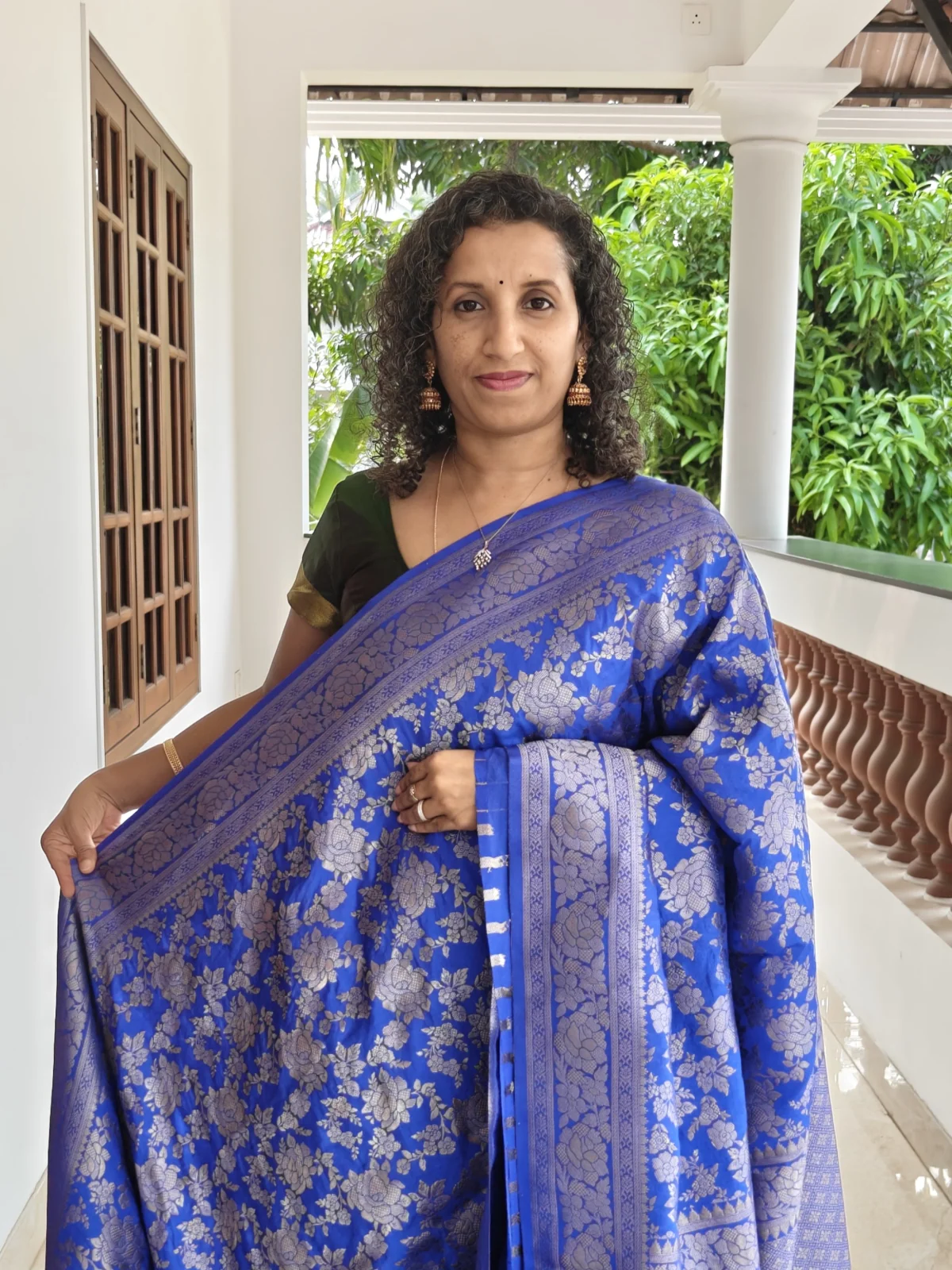  Blue Banarasi Semi Katan Silk Saree